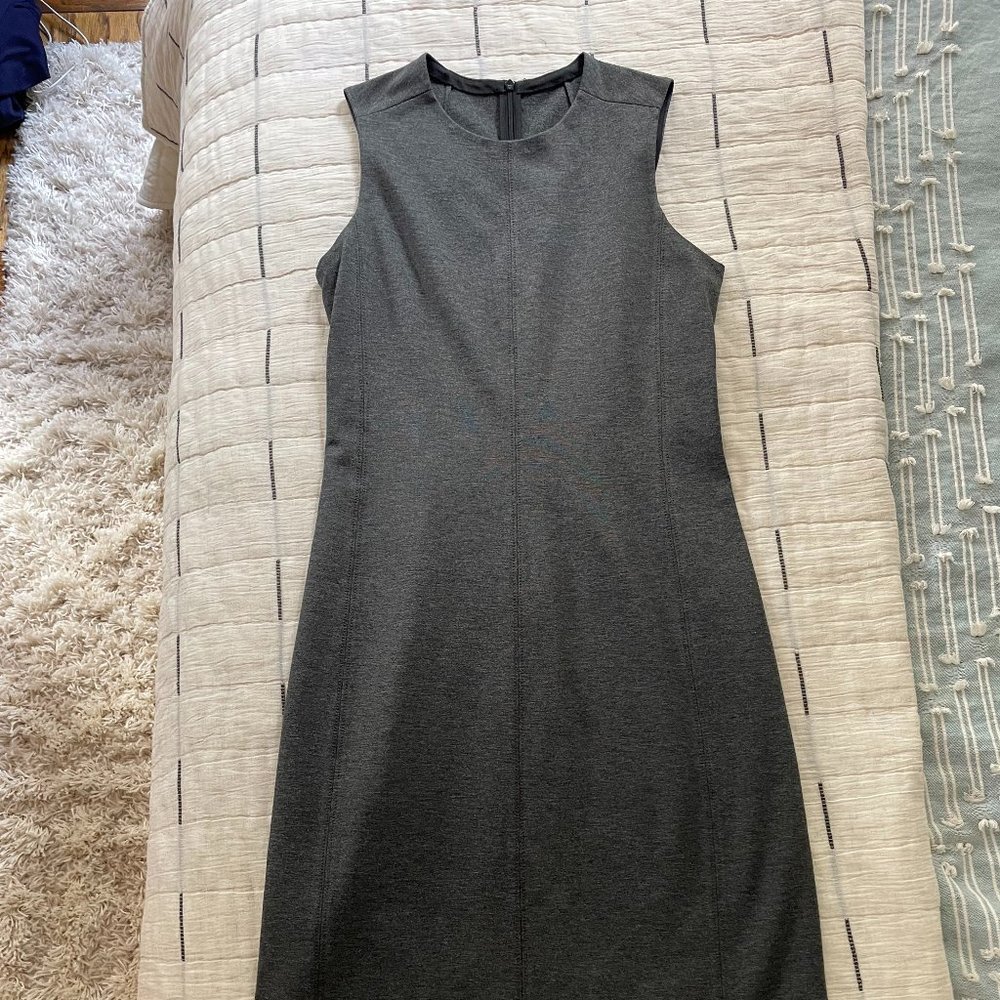 Theory Grey Midi Sheath Dress Sleeveless Sz. 4